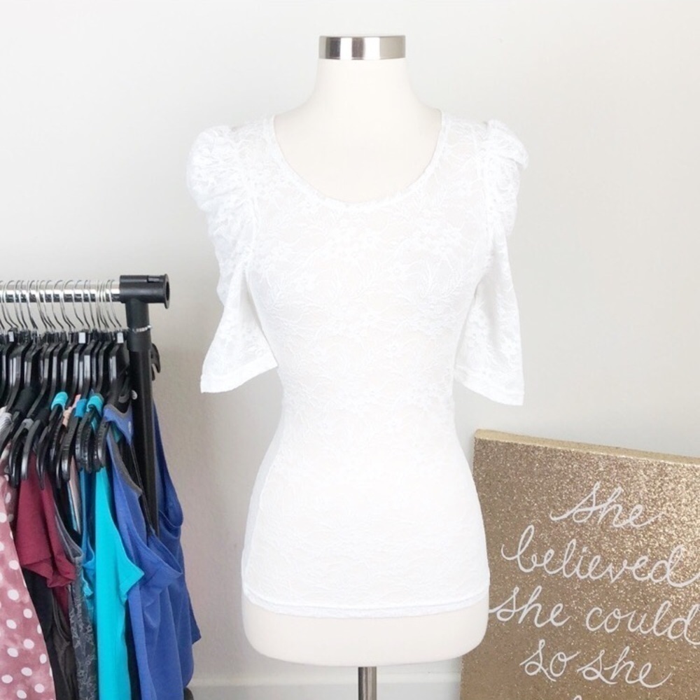 NEW Cotton On white lace top